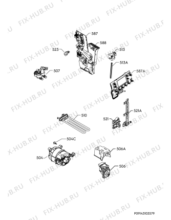 Взрыв-схема стиральной машины Aeg L6FBT84W - Схема узла Electrical equipment 268